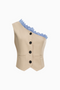 Haut gilet boutonné crème