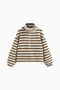 Striped Sherpa Quarter-Zip Pullover