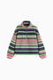 Striped Sherpa Quarter-Zip Pullover