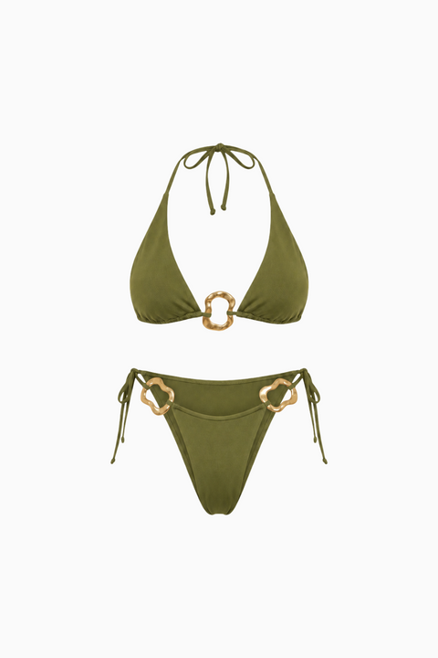 Bikini nero con dettagli scolpiti