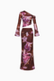 Ensemble maxi asymétrique en maille à motif floral