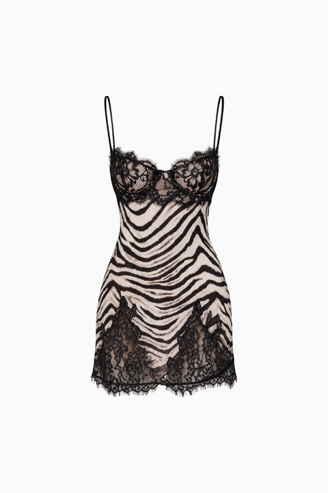 Zebra Lace Mini Dress