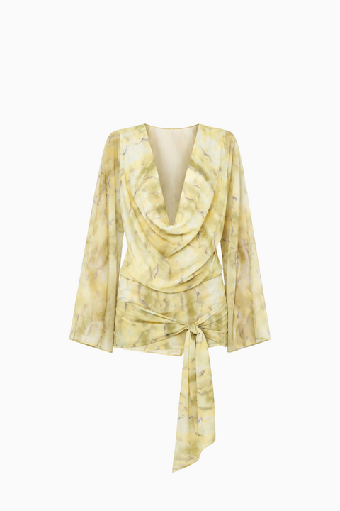 Long Sleeve Marble Print Mini Dress
