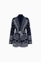Cardigan con stampa western e cintura da annodare in vita