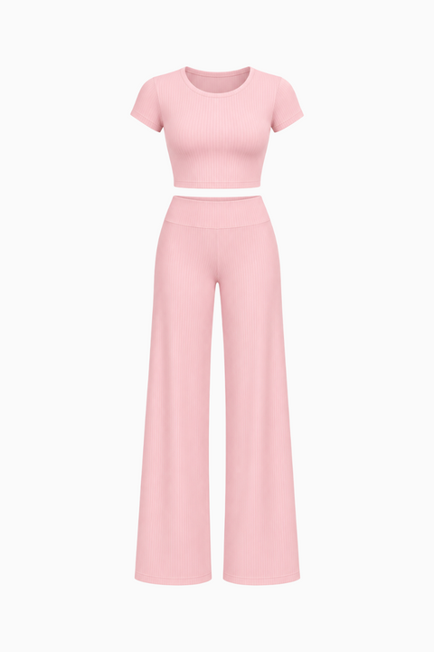 Open-Back Short-Sleeve Flare Set