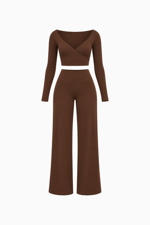 Wrap Top Wide Leg Set
