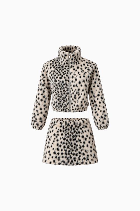 Spotted Faux Fur Matching Set