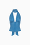 Haut dos nu tartan bleu rétro