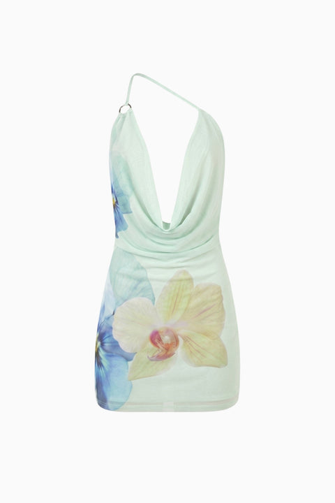 Mini-robe fluide verte aquarelle