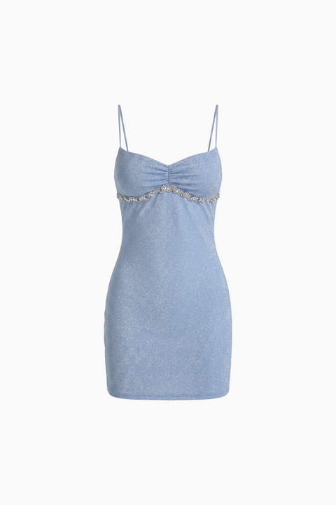 Glitzerndes Bodycon-Minikleid mit Strassdetails