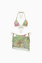 Geblümtes, Perlenbesetztes Fairy Bikini-Set (3-teilig)