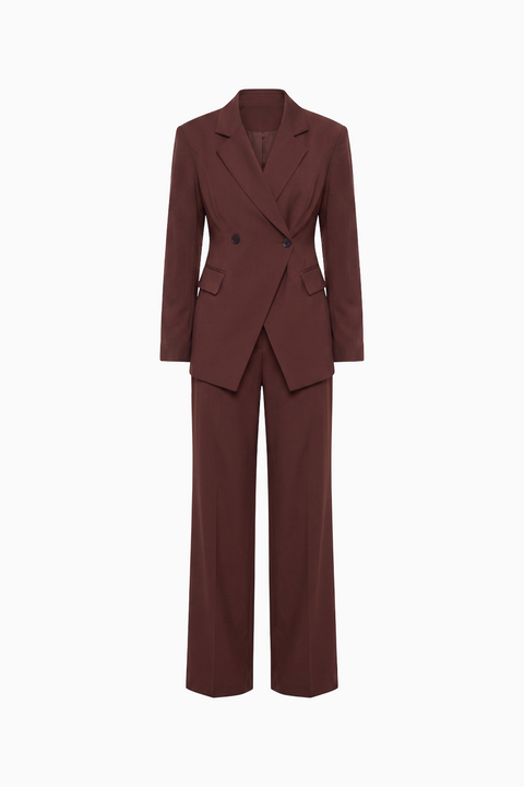 Ensemble blazer croisé et pantalon large