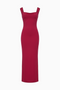 Robe longue colonne dos nu bordeaux