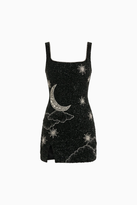 Mini-robe à imprimé céleste noir