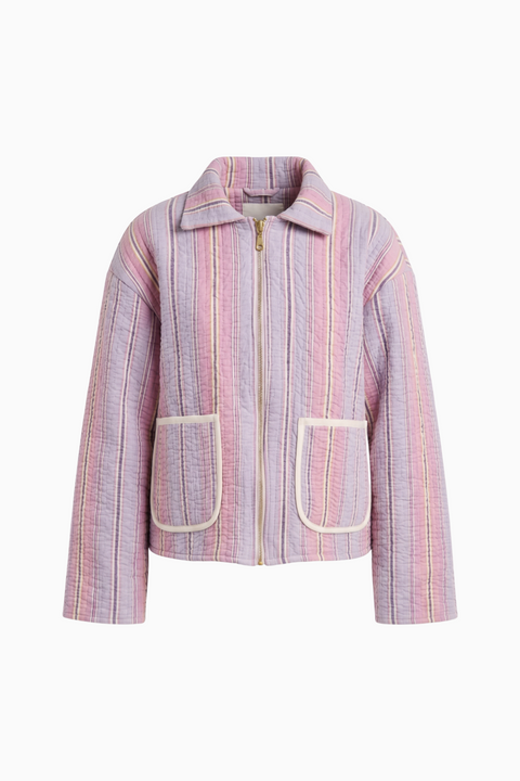 Veste matelassée à rayures pastel