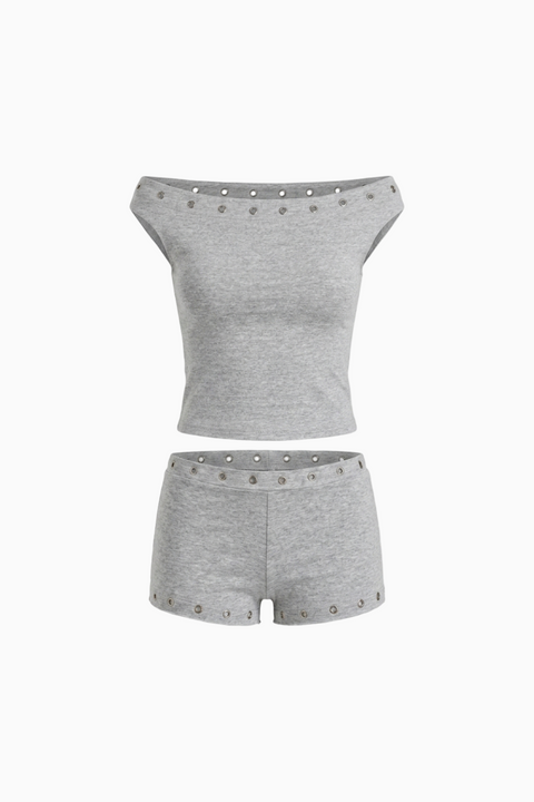 Ensemble Heather à épaules dénudées avec œillets