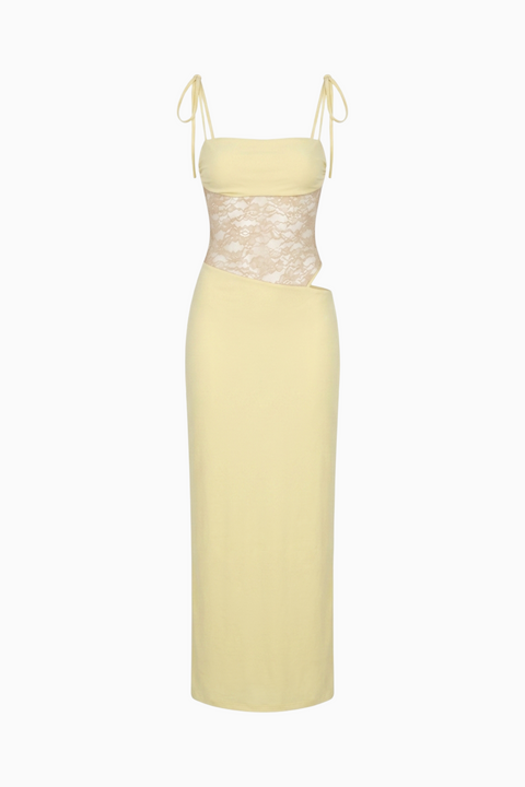 Fließendes Maxi-Kleid in Limettengrün