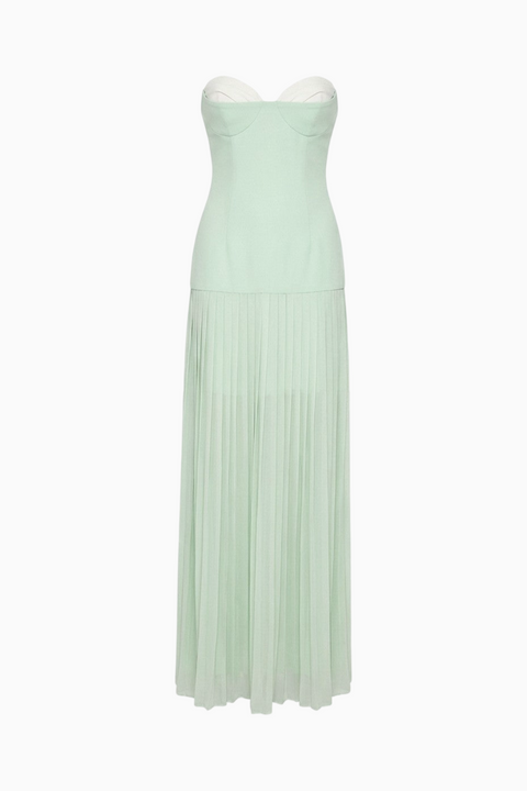 Robe de soirée élégante en satin menthe