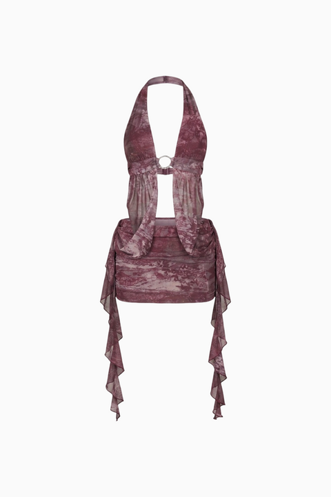 Ensemble décolleté plongeant et drapé Purple Haze