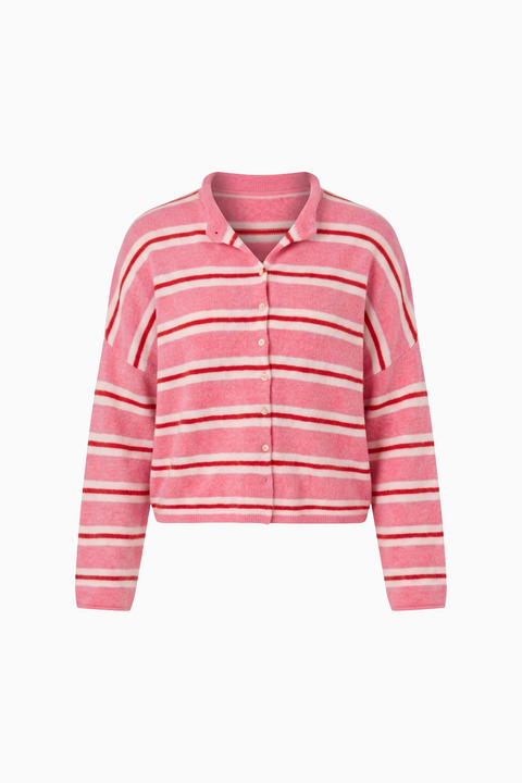 Oversized Striped Knit Cardigan