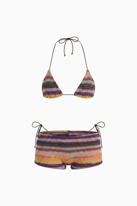 Chroma Stripe Crochet Swim