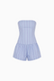 Completo con corsetto senza spalline a righe e shorts
