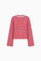 Oversized-Strickpullover mit Streifenmuster und Rundhalsausschnitt