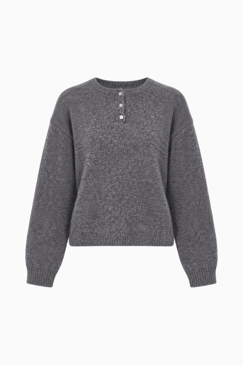 Button Neck Knit Sweater