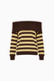 Foldover Striped Knit Sweater