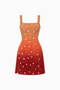 Mini-robe à sequins orange dégradé