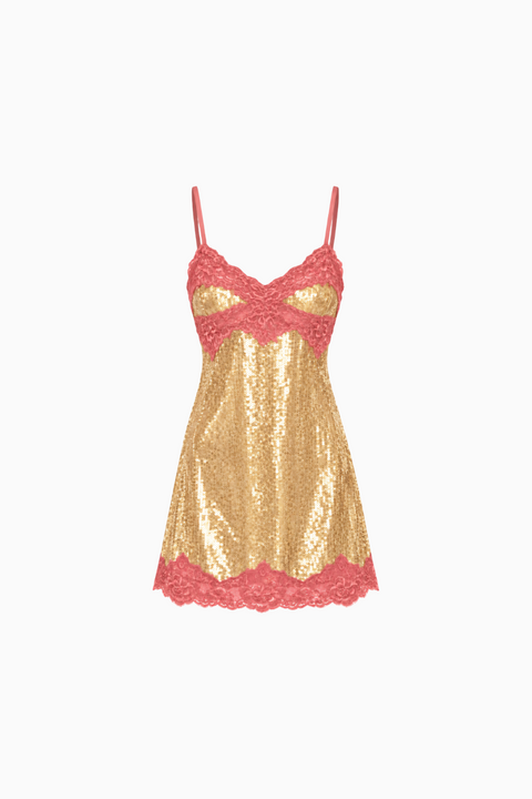 Sequin Lace Mini Dress