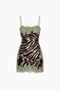Contrast Lace Sequin Cami Dress