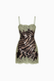 Cami-Kleid mit kontrastierender Spitze und Pailletten