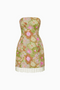 Mini-Kleid mit Blumenmuster und Pailletten