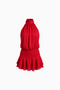 Red Ruffle-Hem Mini Dress