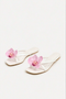 Sandalen mit Blumenapplikationen