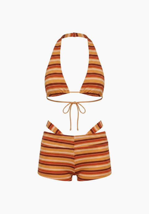 Bas de bikini garçon rétro à rayures