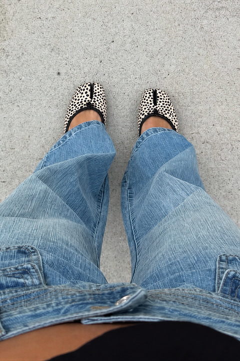 Spotted Split-Toe Ballet Flats