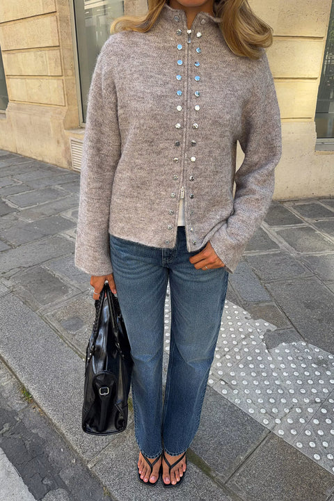 Cardigan lavorato a maglia con bottoni decorativi