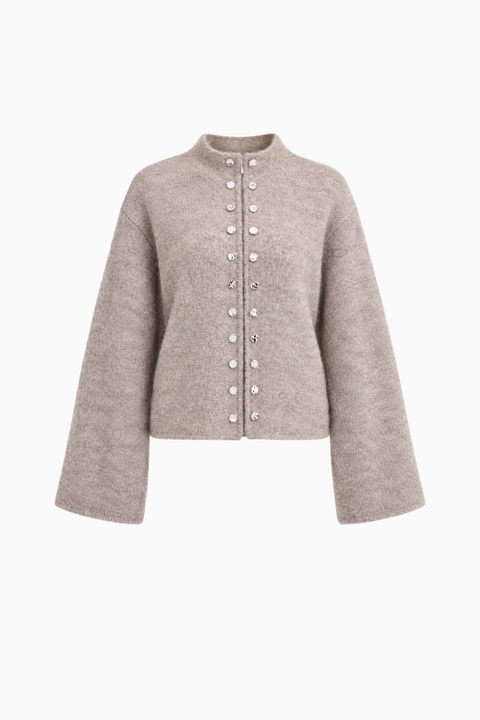 Embellished Button Knit Cardigan