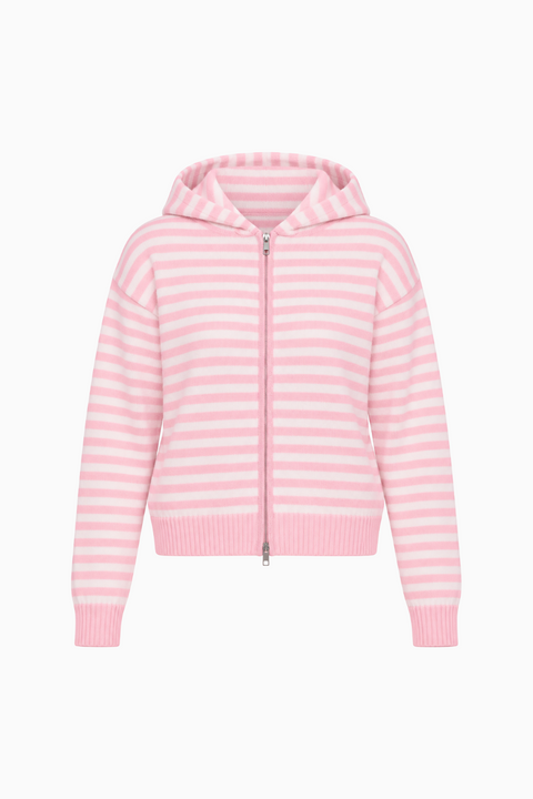 Gestreifter Strick-Hoodie