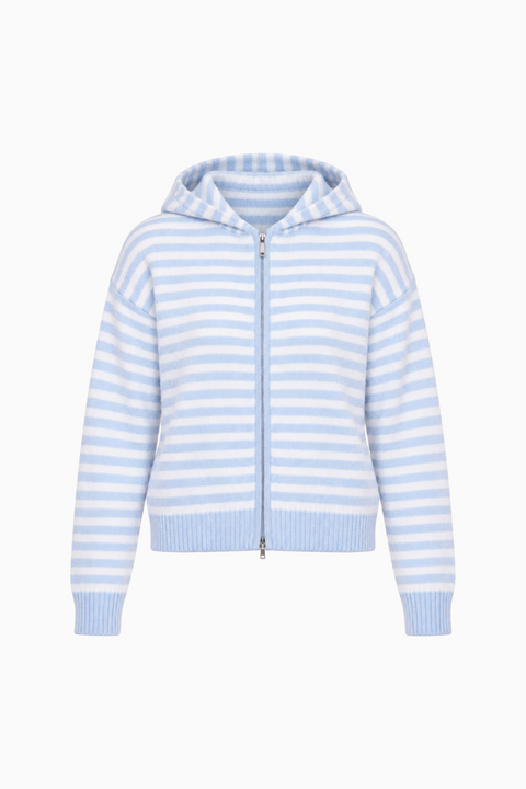 Gestreifter Strick-Hoodie