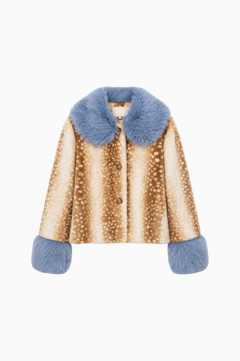 Bambi Print Faux Fur Jacket