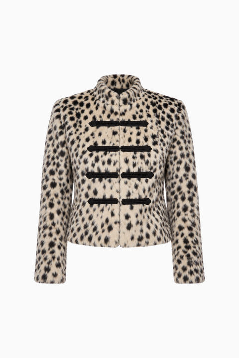 Leopard Faux Fur Toggle Jacket