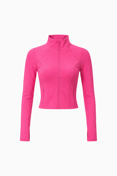 Fuchsia Full-Zip Athletic Jacket