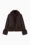 Wildlederjacke mit Shearling-Besatz