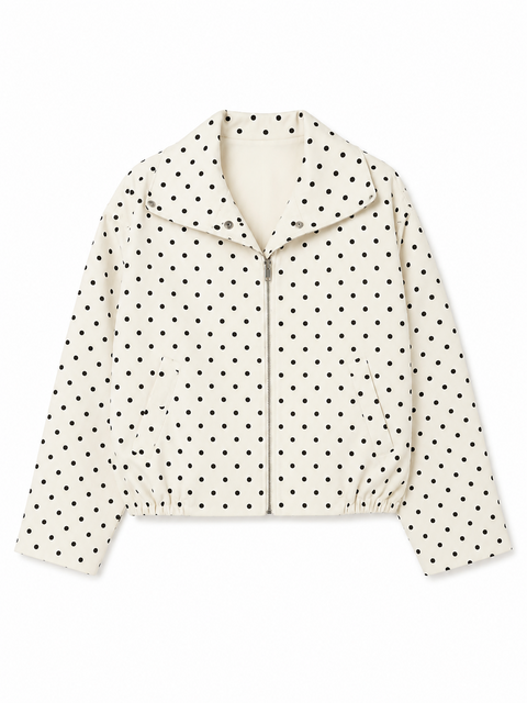 Black and White Spot Cropped Jacket