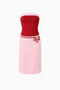 Ensemble bustier contrastant rose