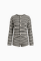 Gestreiftes Strick-Cardigan- und Shorts-Set