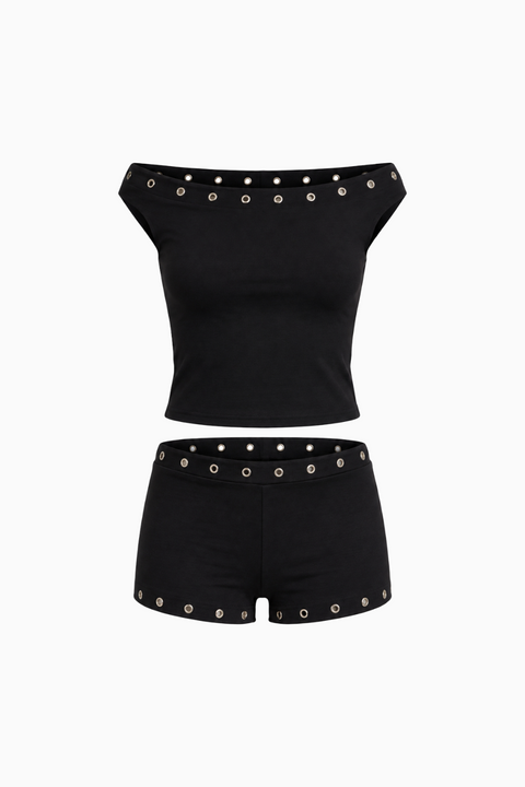 Heather Off-the-Shoulder Grommet Set